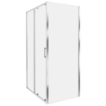 Cabina De Ducha Vidrio Templado Una Puerta Plateado 80 X 100 X 185 Cm Yoro