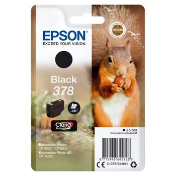 Cartucho de Tinta Epson Squirrel Singlepack Black 378 Claria Photo HD Ink
