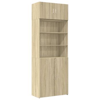 Armario De Madera De Ingeniería Roble Sonoma 80x42,5x225 Cm Vidaxl