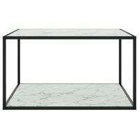 mesa de centro 90x90x50 cm vidrio y acero con recubrimiento en polvo - blanco