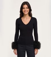 twinset para mujer 262tt3261 jersey acanalado negro l casual viscosa manga larga