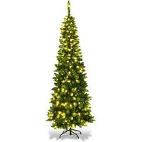 200cm arbol de navidad slimestrecho con 250 luces led costway agujas en pvc de 708 ramas 200 cm