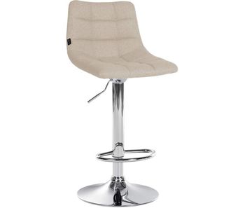 Taburete de bar jerry en tela crema 46.5x43x87 cm