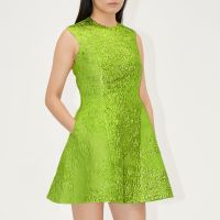 stine goya sleeveless metallic jacquard mini dress - xs