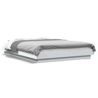 estructura de cama con led madera ingenieria blanco 135x190 cm vidaxl