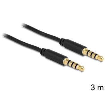Cable de audio DeLOCK 3,5mm macho a macho de 3 m en negro