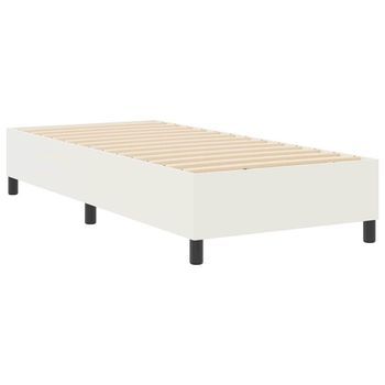 Cama Individual | Cama Para Adulto | Cama De Plataforma Crema 80 X 200 Cm Tela De Pana