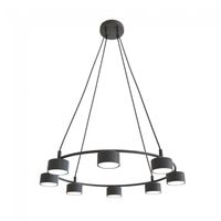 lampara de techo discover negro 8 luces