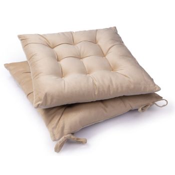 Cojín de silla Kaya beige 40 cm cuadrado, 2 piezas