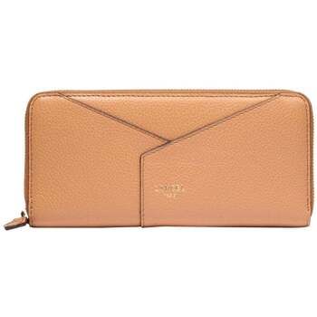 Lancel Cartera Enveloppe Cartera Largo Con cremallera Cuero Camel para mujer