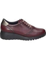 zapatos de piel para mujer fluchos live f2096 color burdeos 39
