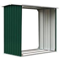 caseta de jardin para lena acero galvanizado verde 172x91x154cm vidaxl