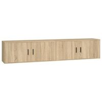muebles para tv de pared 2 uds roble sonoma 100x345x40 cm vidaxl