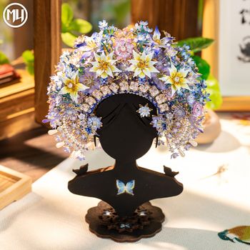 Rompecabezas Metálico 3D Estereoscópico MU Hairpin FlowerCrown, Juguete de Rompecabezas DIY, Decoración de Escritorio para Oficina, Alivio del Estrés, Regalo Colorido