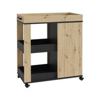 mueble bar rony carrito para bebidas con estantes y puertas a ambos lados 78x88x42 cm