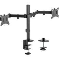 aisens dt32tsr-149 - soporte doble escritorio mesa para 2 monitortv pantallas de 17 a 32 pulgadas 17 a 32  vesa 75100 mm  gestion del cableado  2 brazos de montaje articulado  ajuste 3d 