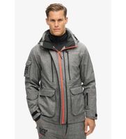 superdry para hombre ms110176a chaqueta de esqui peak rescue gris l deportivo nieve elastano sostenible