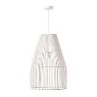 lampara techo mimbre natural pintado blanco