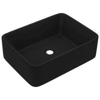 Lavabo De Baño Moderno | Lavabo De Lujo De Cerámica Negro Mate 41x30x12 Cm