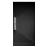 plato de ducha pizarra edis negro  70x170 cm rejilla inox
