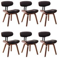 sillas de comedor 6 uds madera curvada gris y tela vidaxl