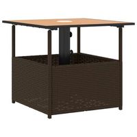 mesa de jardinrmesa para exterioresrmesa de patio hueco de sombrilla ratan pe marron 55x55x465 cm