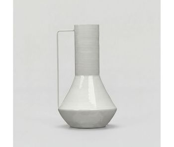 Jarrón conico metal 29cm gris claro - conforama