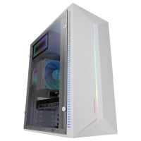 mars gaming mc-blaze caja pc atx ventilador frgb 80mm tira led rgb frontal blanco
