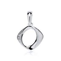 14 quilates colgante de oro blanco con diamante