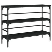 mesa consola  mesa de entrada  mesa auxiliar madera de ingenieria negro 100x32x75 cm