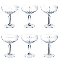 6 copas de pie 25 cl vidrio de alta transparencia transparente