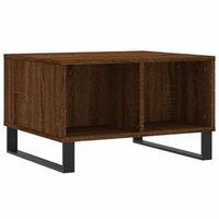 mesa de centro 60x50x365 cm madera y metal trabajados - marron