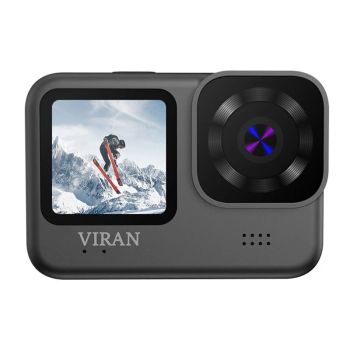 Cámara de acción VIRAN V9 4K 60FPS WiFi con estabilización anti-vibración, control remoto, pantalla dual en color, resis