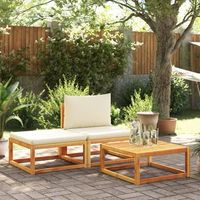set de sofas de jardin con cojines 3 uds  conjunto mueble jardin mesa y sillas madera maciza acacia cfw8128688