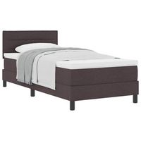 cama tipo box spring manual marron oscuro 90 x 190 cm tela vidaxl