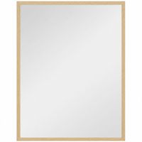 homcom espejo de bano 70x90 cm espejo de pared decorativo para salon entrada pasillo horizontal o vertical natural