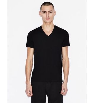 A|X Armani Exchange para hombre. 8NZT75ZJA5Z1200 Camiseta Lisa negro (S), Casual, Algodón, Manga corta