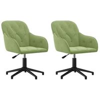 pack 2 uds sillas de comedor  silla de cocina  mueble de comedor giratorias terciopelo verde claro