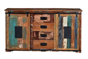 Aparador exclusivo madera reciclada multicolor