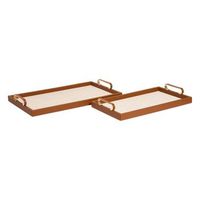 lote de 2 bandejas rectangulares para whisky de color beige - atmosphera createur dinterieur
