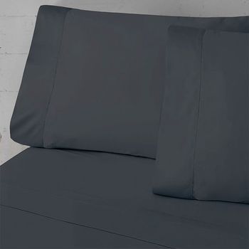 Juego Sábanas Bambú 300 Hilos 30 Cm 150 Cm Rufino Diaz, Gris Oscuro