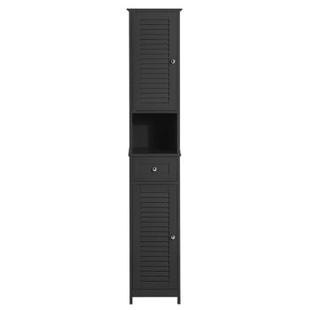 Armario alto de baño 2 puertas y 1 cajón mdf gris