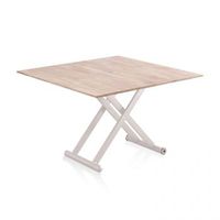 mesa de centro elevable y extensible 57-114x49-76 cm katia roble - blanco 114 x 76 x 110 cm