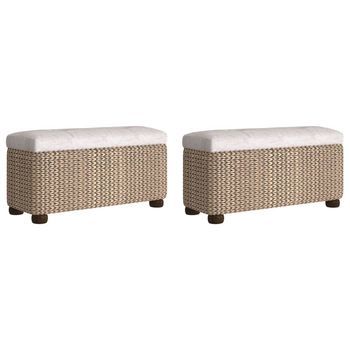 Bancos Con Almacenaje Con Cojín 2 Uds Enea Gris 69 Cm Vidaxl