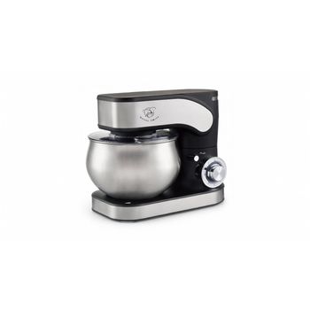 Amasadora Royal Swiss 1300W con bol 5L, 6 velocidades y función pulso, batidor y gancho para masa