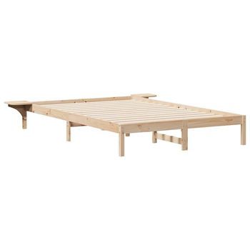 Estructura De Cama Con Mesitas Natural 140 X 210 Cm Vidaxl
