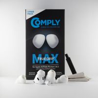 comply truegrip max  tapones de repuesto premium de espuma con memoria para apple airpods pro 1 y 2 generacion  tecnologia smartskin negro talla s 3 pares