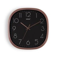 reloj de pared cuadrado en plastico negro
