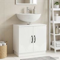 vidaxl mueble de lavabo para bano hoorn blanco brillante