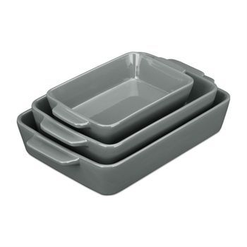 Juego De 3 Piezas De Cerámica Para Horno En Gris